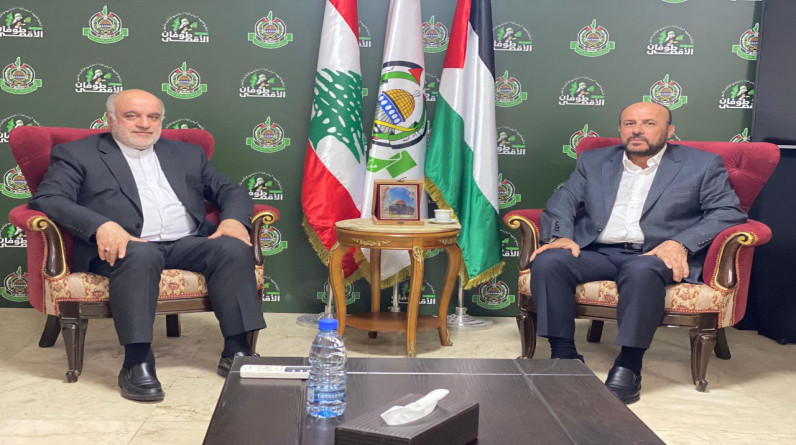 ‏ممثل حماس في لبنان يستقبل وفدا من هيئة علماء فلسطين والسفير الإيراني