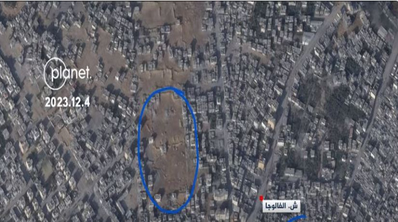صور لأقمار صناعية لتجمع آليات إسرائيلية منطقة الفالوجا بقطاع غزة