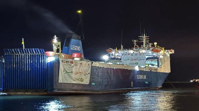 ثاني سفينة إغاثة كويتية تبحر دعما لـ غزة